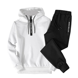 Tracksuit Men 2 Piece Sweatshirt + Sweatpants Set