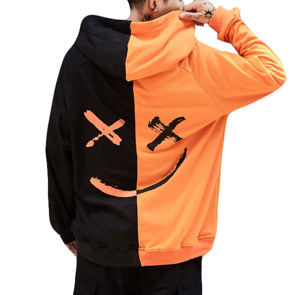 Smiling Face Print Hoodie