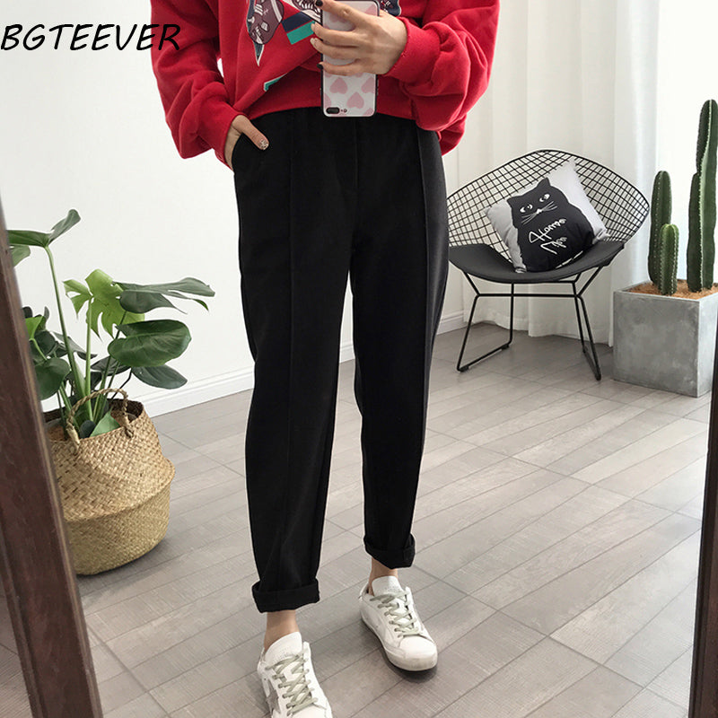 BGTEEVER Spring Thicken Women Pencil Pants