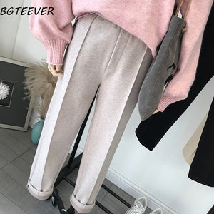 BGTEEVER Spring Thicken Women Pencil Pants