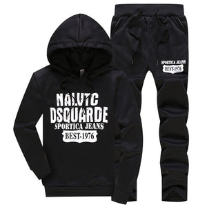 Tracksuit Men 2 Piece Sweatshirt + Sweatpants Set