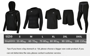 REXCHI 5 Pcs/Set Men's Tracksuit