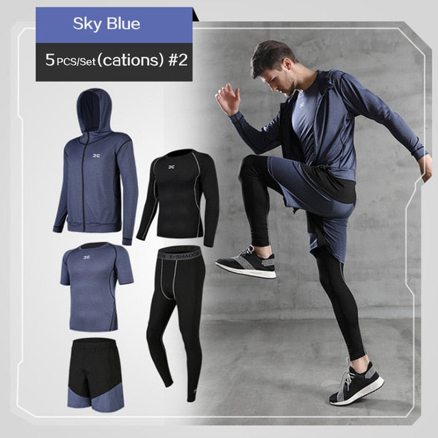 REXCHI 5 Pcs/Set Men's Tracksuit