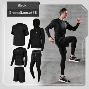 REXCHI 5 Pcs/Set Men's Tracksuit