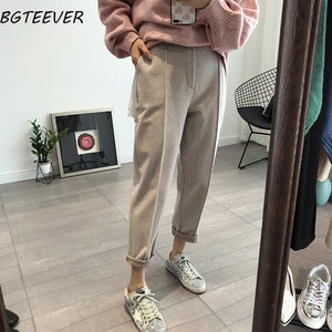 BGTEEVER Spring Thicken Women Pencil Pants