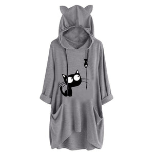 Cat print hoodie